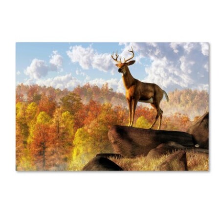 Daniel Eskridge 'Buck Over Autumn Valley' Canvas Art,12x19